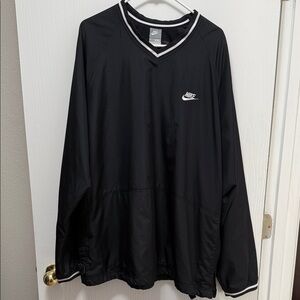 Vintage 90s Nike Black Baseball V-Neck Windbreaker Size XXL